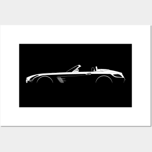 Mercedes-Benz SLS AMG GT Roadster (R197) Silhouette Posters and Art